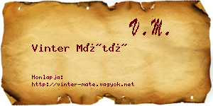 Vinter Máté névjegykártya