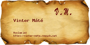 Vinter Máté névjegykártya