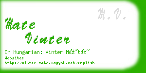 mate vinter business card